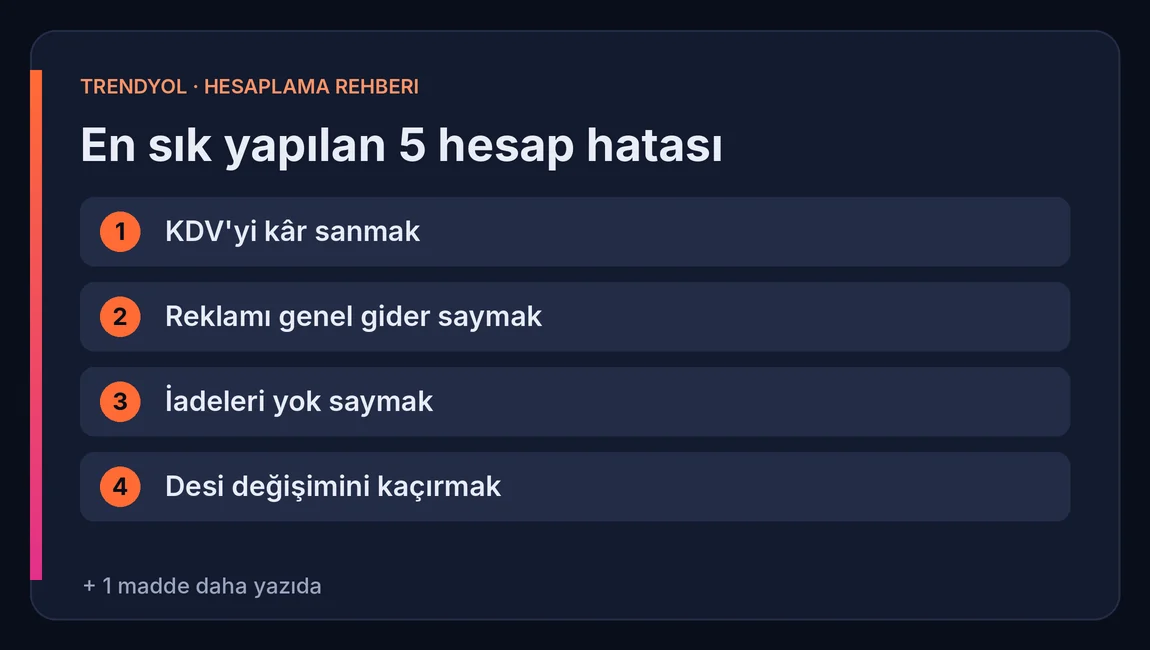 6. En sık yapılan 5 hesap hatası